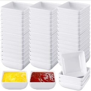 25 Pieces. Set of White Square Sauce Dishes
